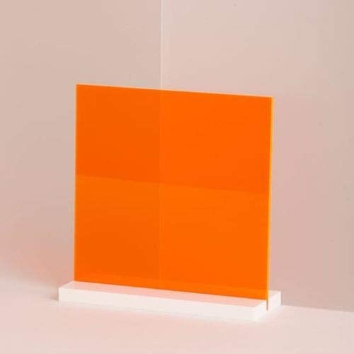 AZM Displays 1/8 بوصة (0.118 بوصة) لوح زجاج شبكي أكريليك نيون برتقالي 12 بوصة × 12 بوصة مصبوب بسمك 3 مم الحجم الاسمي AZM - Image 1